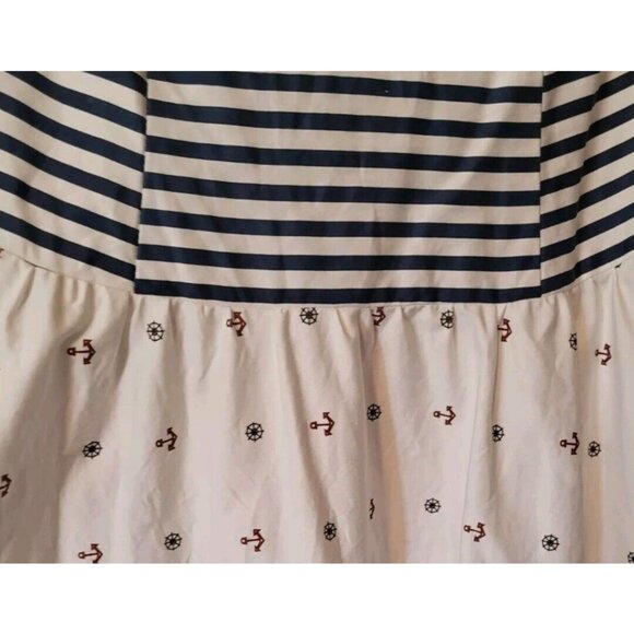 Unique Vintage 50s Style Dress Nautical Halter Fit And Flare Swing Dress Sz Med - Picture 4 of 4
